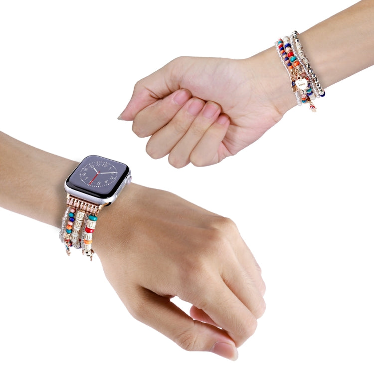 Forest Style Beads Watch Band For Apple Watch Ultra 49mm&Watch Ultra 2 49mm / Series 9&8&7 45mm / SE 3&SE 2&6&SE&5&4 44mm / 3&2&1 42mm(Colorful) by bashfashion