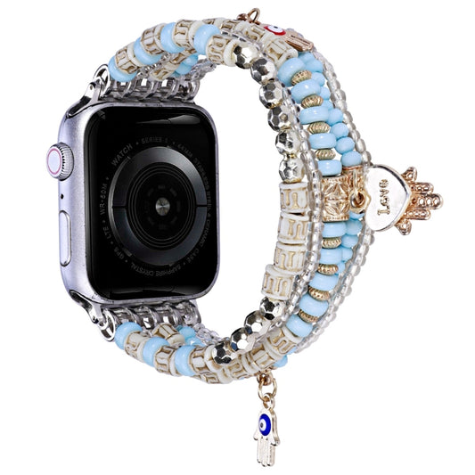 Forest Style Beads Watch Band For Apple Watch Series 9&8&7 41mm / SE 3&SE 2&6&SE&5&4 40mm / 3&2&1 38mm(Blue) by bashfashion
