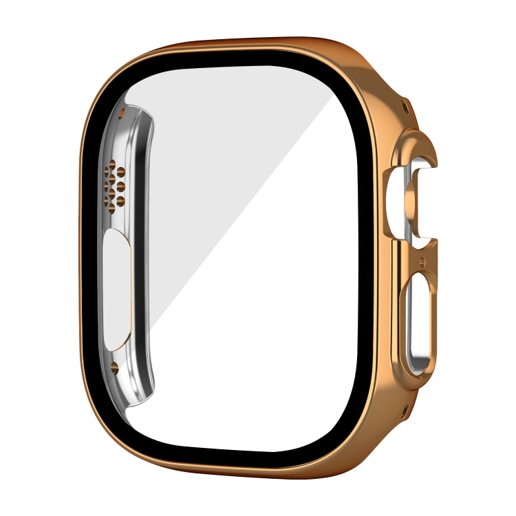 For Apple Watch Ultra 3 / 2 / 1 49mm Plating Gloss PC Tempered Glass Integral Watch Case(Rose Gold) by bashfashion
