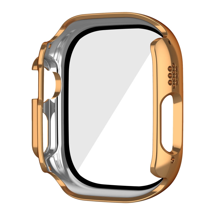 For Apple Watch Ultra 3 / 2 / 1 49mm Plating Gloss PC Tempered Glass Integral Watch Case(Rose Gold) by bashfashion