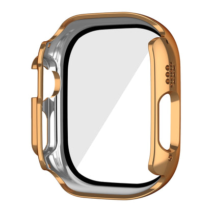 For Apple Watch Ultra 3 / 2 / 1 49mm Plating Gloss PC Tempered Glass Integral Watch Case(Rose Gold) by bashfashion