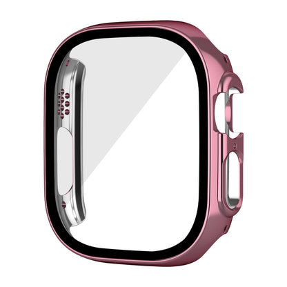For Apple Watch Ultra 3 / 2 / 1 49mm Plating Gloss PC Tempered Glass Integral Watch Case(Pink) by bashfashion