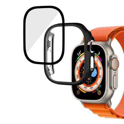 For Apple Watch Ultra 3 / 2 / 1 49mm Plating Gloss PC Tempered Glass Integral Watch Case(Black) by bashfashion