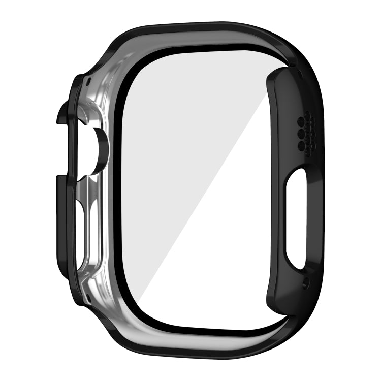 For Apple Watch Ultra 3 / 2 / 1 49mm Plating Gloss PC Tempered Glass Integral Watch Case(Black) by bashfashion