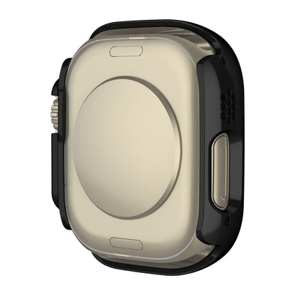 For Apple Watch Ultra 3 / 2 / 1 49mm Plating Gloss PC Tempered Glass Integral Watch Case(Black) by bashfashion