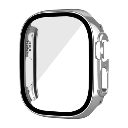 For Apple Watch Ultra 3 / 2 / 1 49mm Plating Gloss PC Tempered Glass Integral Watch Case(Silver) by bashfashion