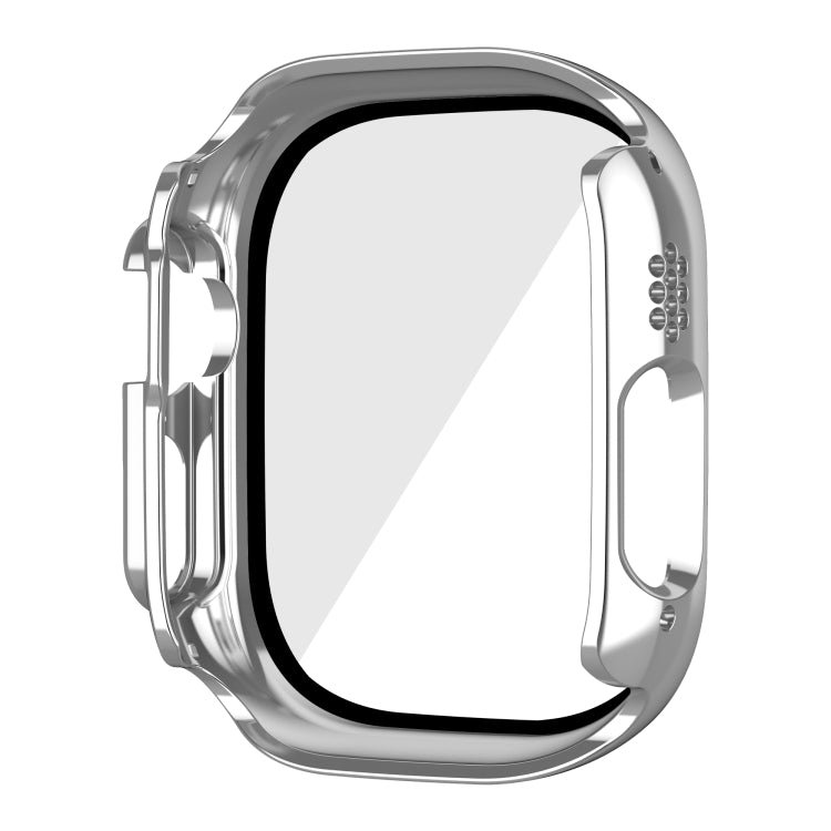 For Apple Watch Ultra 3 / 2 / 1 49mm Plating Gloss PC Tempered Glass Integral Watch Case(Silver) by bashfashion