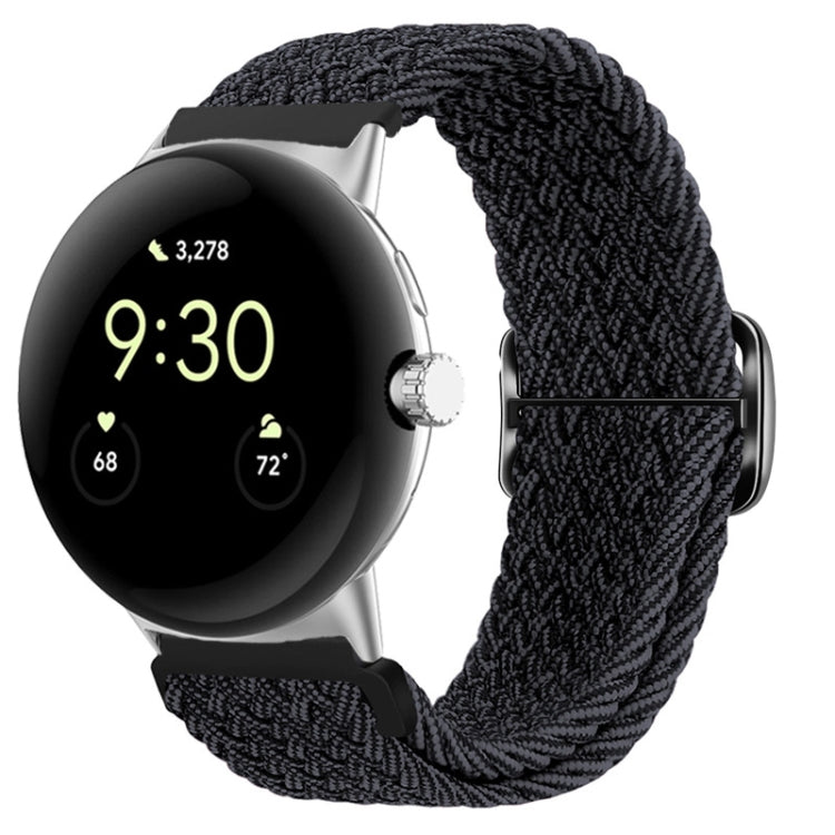 For Google Pixel Watch Buckle Nylon Braided Watch Band(Graphite) by bashfashion