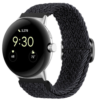 For Google Pixel Watch Buckle Nylon Braided Watch Band(Graphite) by bashfashion
