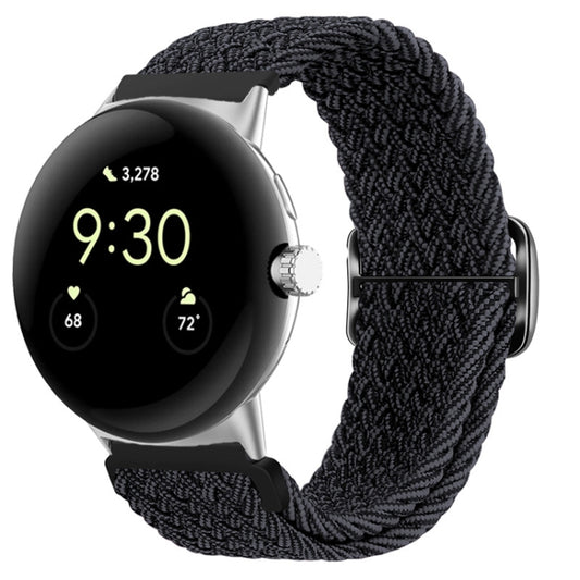 For Google Pixel Watch Buckle Nylon Braided Watch Band(Graphite) by bashfashion