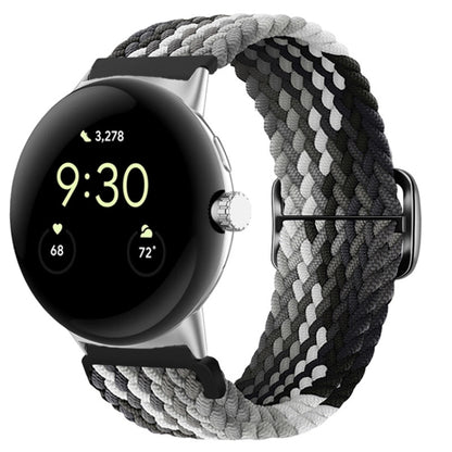 For Google Pixel Watch Buckle Nylon Braided Watch Band(Chocolate) by bashfashion