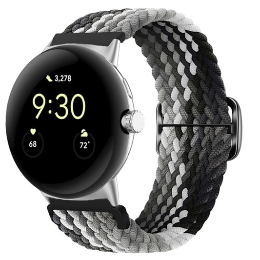 For Google Pixel Watch Buckle Nylon Braided Watch Band(Chocolate) by bashfashion
