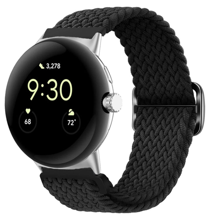 For Google Pixel Watch Buckle Nylon Braided Watch Band(Black) by bashfashion