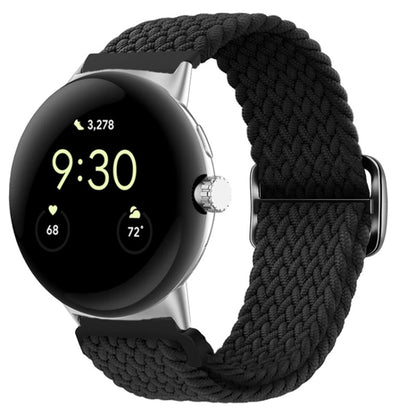For Google Pixel Watch Buckle Nylon Braided Watch Band(Black) by bashfashion
