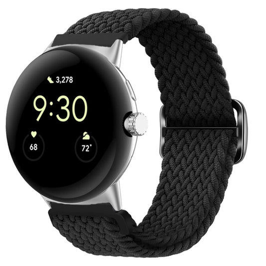 For Google Pixel Watch Buckle Nylon Braided Watch Band(Black) by bashfashion
