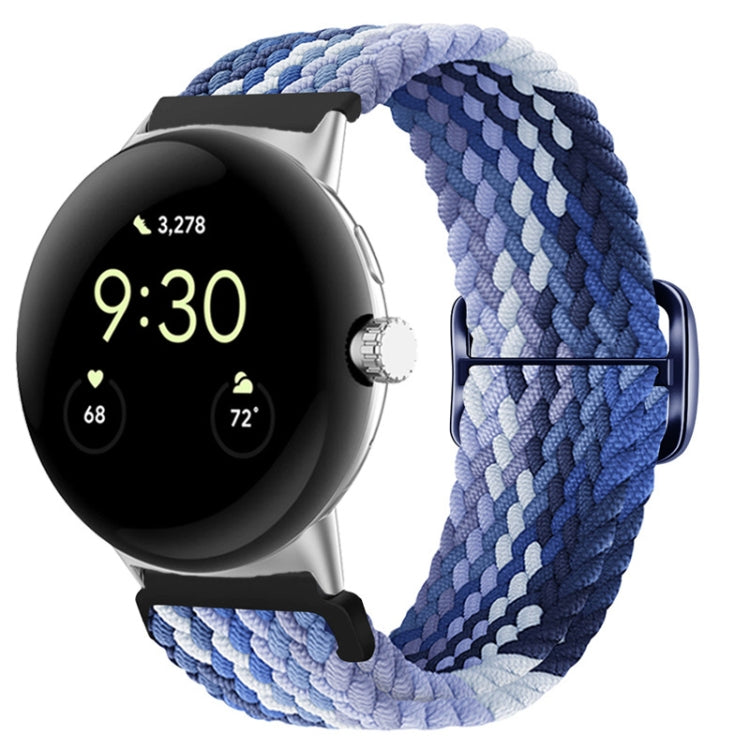 For Google Pixel Watch Buckle Nylon Braided Watch Band(Blueberry) by bashfashion