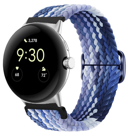 For Google Pixel Watch Buckle Nylon Braided Watch Band(Blueberry) by bashfashion