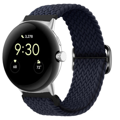 For Google Pixel Watch Buckle Nylon Braided Watch Band(Charcoal) by bashfashion