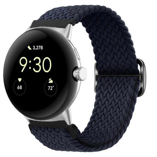 For Google Pixel Watch Buckle Nylon Braided Watch Band(Charcoal) by bashfashion