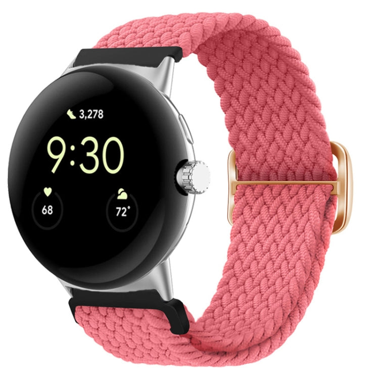 For Google Pixel Watch Buckle Nylon Braided Watch Band(Pink) by bashfashion