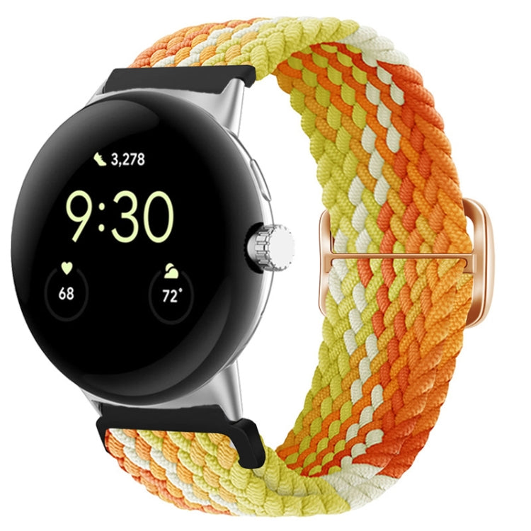 For Google Pixel Watch Buckle Nylon Braided Watch Band(Orange) by bashfashion