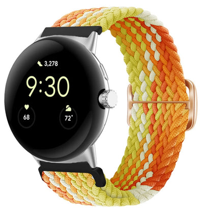 For Google Pixel Watch Buckle Nylon Braided Watch Band(Orange) by bashfashion