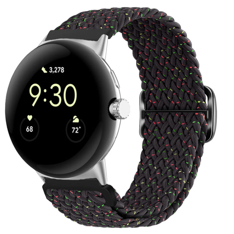 For Google Pixel Watch Buckle Nylon Braided Watch Band(Starlight Black) by bashfashion