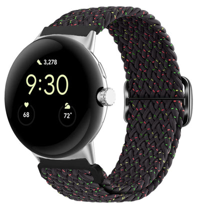 For Google Pixel Watch Buckle Nylon Braided Watch Band(Starlight Black) by bashfashion