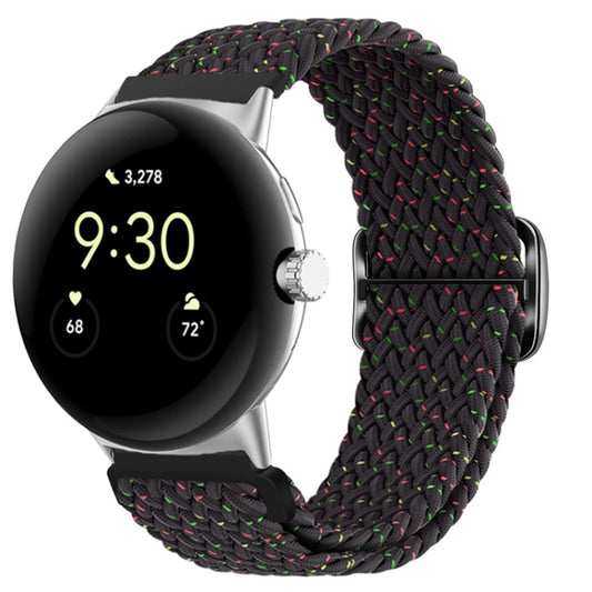 For Google Pixel Watch Buckle Nylon Braided Watch Band(Starlight Black) by bashfashion