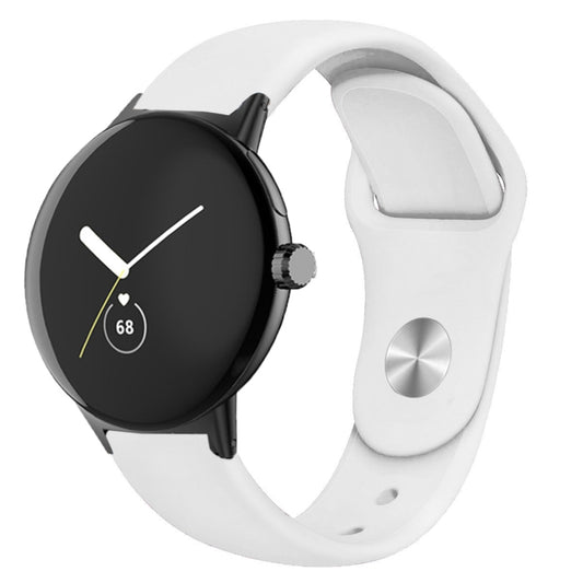 For Google Pixel Watch Solid Color Reverse Buckle Silicone Watch Band(White) by bashfashion