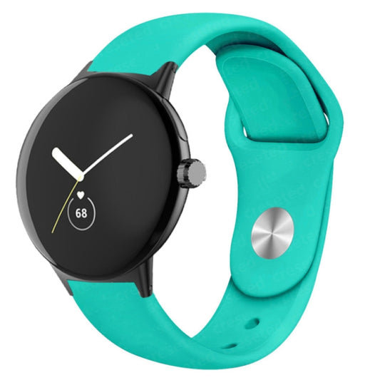 For Google Pixel Watch Solid Color Reverse Buckle Silicone Watch Band(Mint Green) by bashfashion