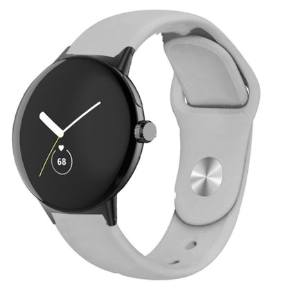 For Google Pixel Watch Solid Color Reverse Buckle Silicone Watch Band(Grey) by bashfashion