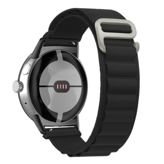 For Google Pixel Watch Nylon Loop Black Connector Watch Band(Black) by bashfashion