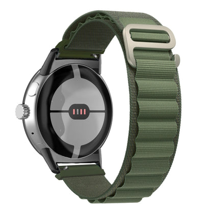 For Google Pixel Watch Nylon Loop Black Connector Watch Band(Green) by bashfashion