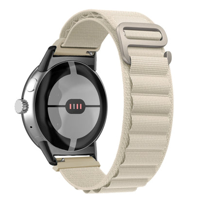 For Google Pixel Watch Nylon Loop Black Connector Watch Band(Starlight Color) by bashfashion