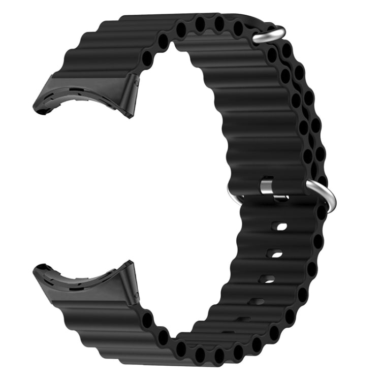 For Google Pixel Watch Ocean Silicone Watch Band(Black) by bashfashion