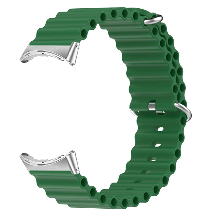 For Google Pixel Watch Ocean Silicone Watch Band(Army Green) by bashfashion