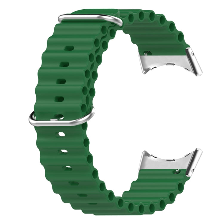 For Google Pixel Watch Ocean Silicone Watch Band(Army Green) by bashfashion