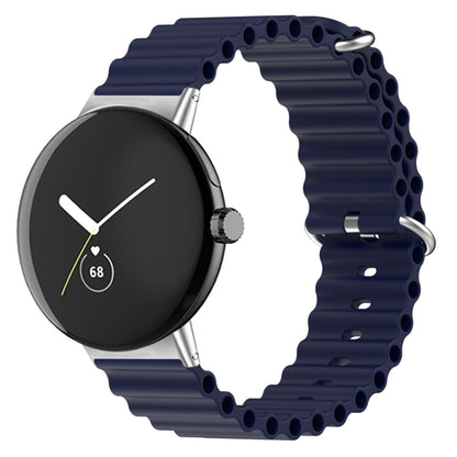 For Google Pixel Watch Ocean Silicone Watch Band(Midnight Blue) by bashfashion