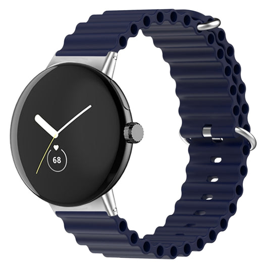 For Google Pixel Watch Ocean Silicone Watch Band(Midnight Blue) by bashfashion