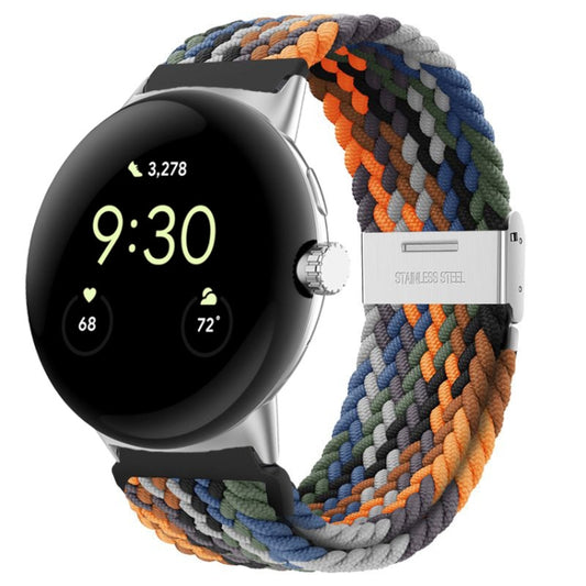 For Google Pixel Watch Metal Buckle Nylon Watch Band(Colourful) by bashfashion