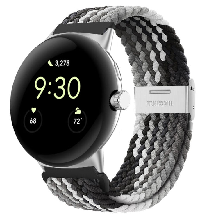 For Google Pixel Watch Metal Buckle Nylon Watch Band(Black Grey) by bashfashion