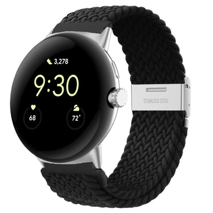 For Google Pixel Watch Metal Buckle Nylon Watch Band(Black) by bashfashion