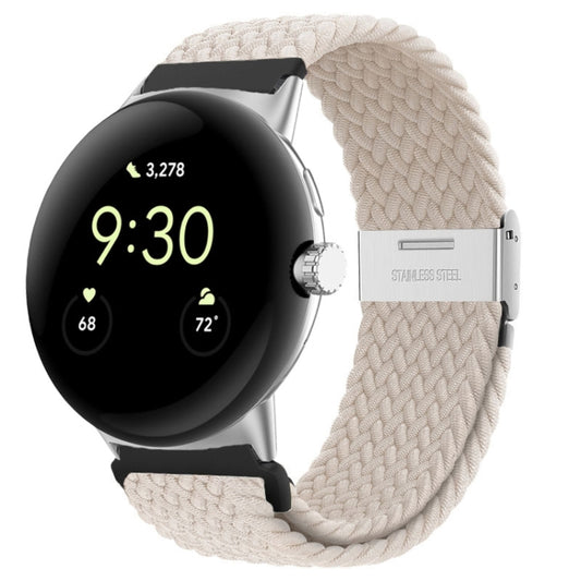 For Google Pixel Watch Metal Buckle Nylon Watch Band(Starlight Color) by bashfashion