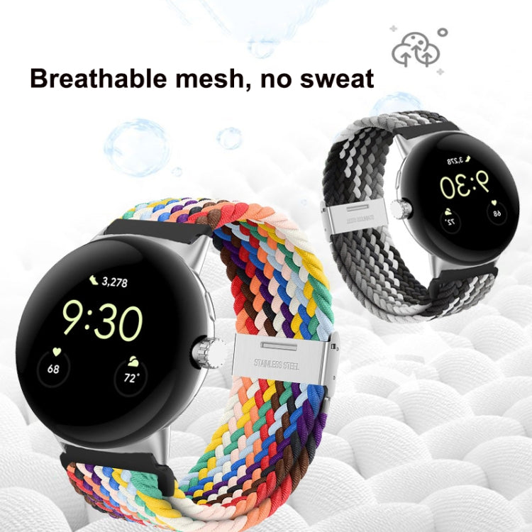 For Google Pixel Watch Metal Buckle Nylon Watch Band(Black Grey) by bashfashion