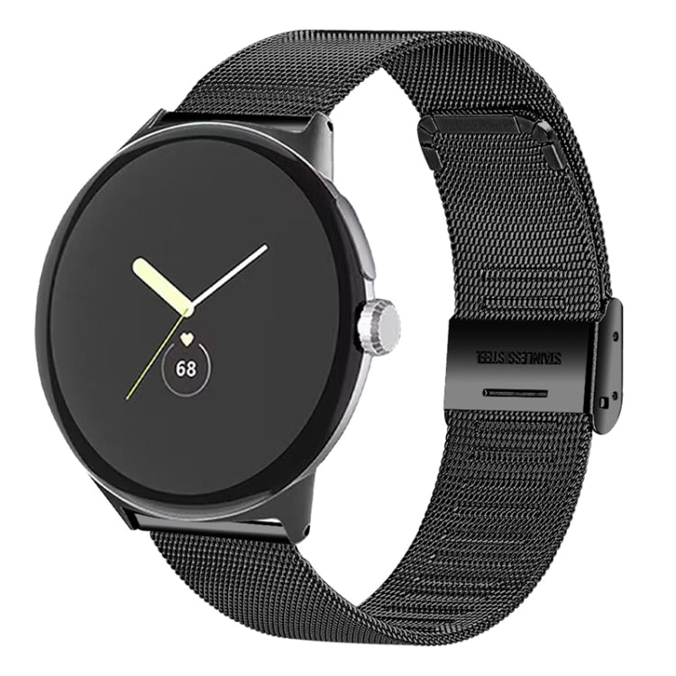 For Google Pixel Watch Milan Buckle Fine Mesh Metal Watch Band(Black) by bashfashion