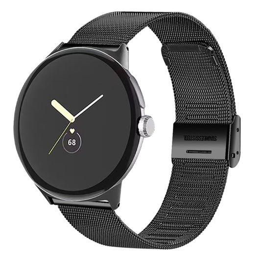 For Google Pixel Watch Milan Buckle Fine Mesh Metal Watch Band(Black) by bashfashion