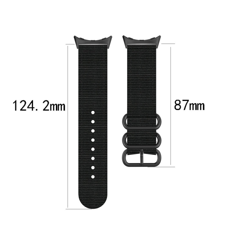 For Google Pixel Watch Three-ring Black Buckle Nylon Watch Band(Army Green) by bashfashion