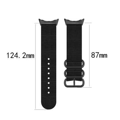 For Google Pixel Watch Three-ring Black Buckle Nylon Watch Band(Army Green) by bashfashion