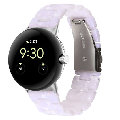 For Google Pixel Watch Three-beads Resin Watch Band(Flash White) by bashfashion